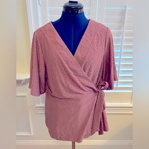 Skies are Blue coral wrap top